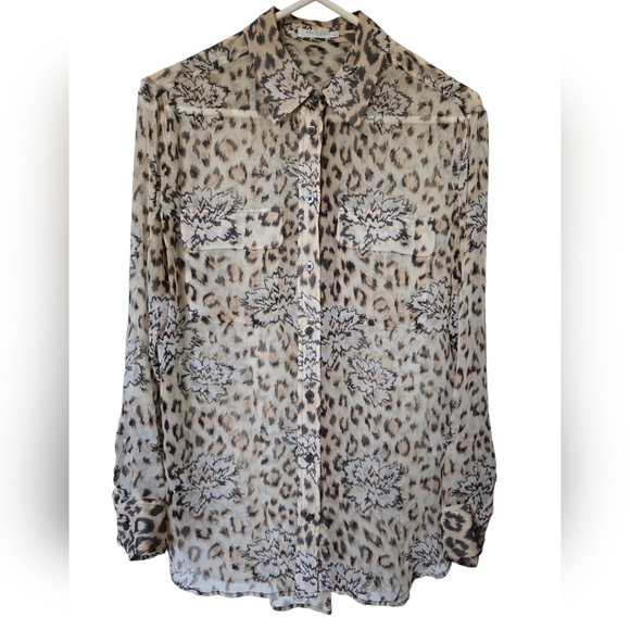 Equipment Leopard print Silk blouse size XS - Picture 1 of 5